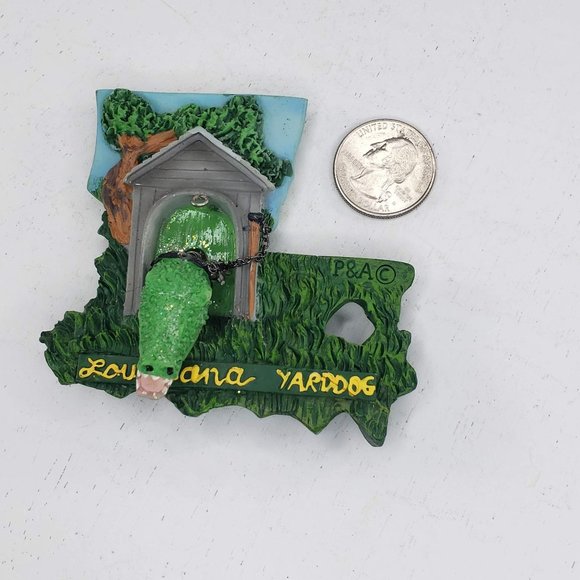 Louisiana Yard Dog Alligator Magnet Fridge Kitchen *FLAW* - Picture 2 of 4